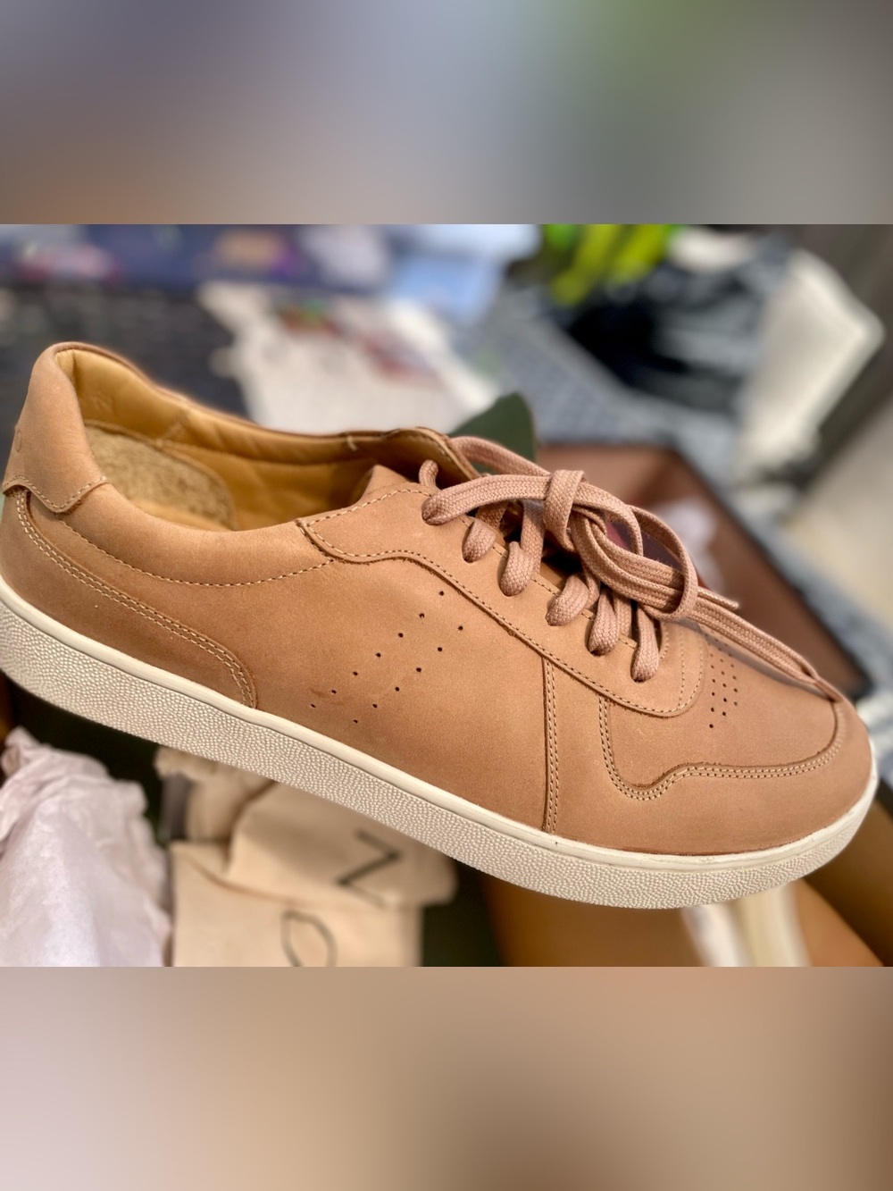 Nisolo Men's Low-Profile Sneakers in Blush Tan